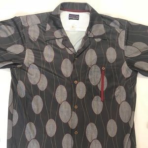 Patagonia Dress Shirt S Black Red Small Polyester